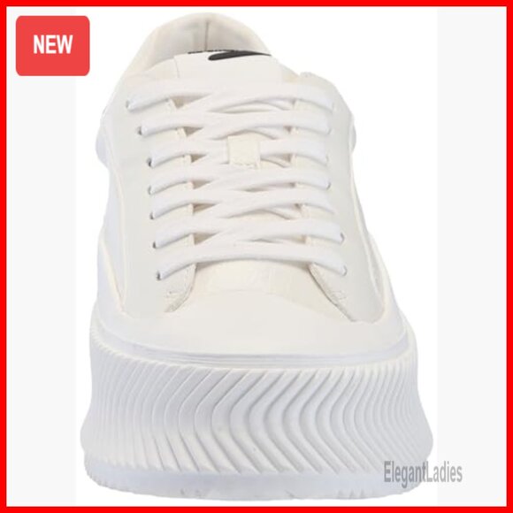 Chunky Platform Sneakers with Wavy Ribbed Sole, Lace-Up Closure - Picture 2 of 7